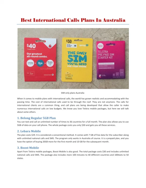 Telstra mobile packages
