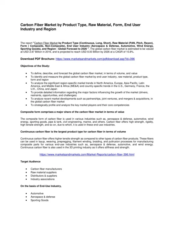 carbon fiber market by product type raw material