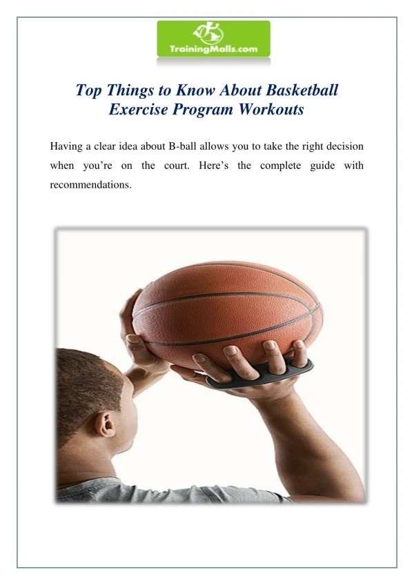 Top Things to Know About Basketball Exercise Program Workouts