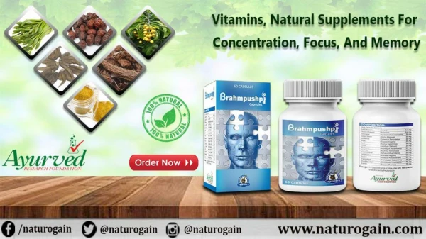 Vitamins, Natural Supplements for Concentration, Focus, and Memory