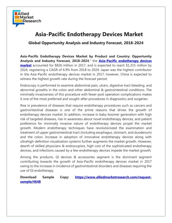 Asia-Pacific Endotherapy Devices Market