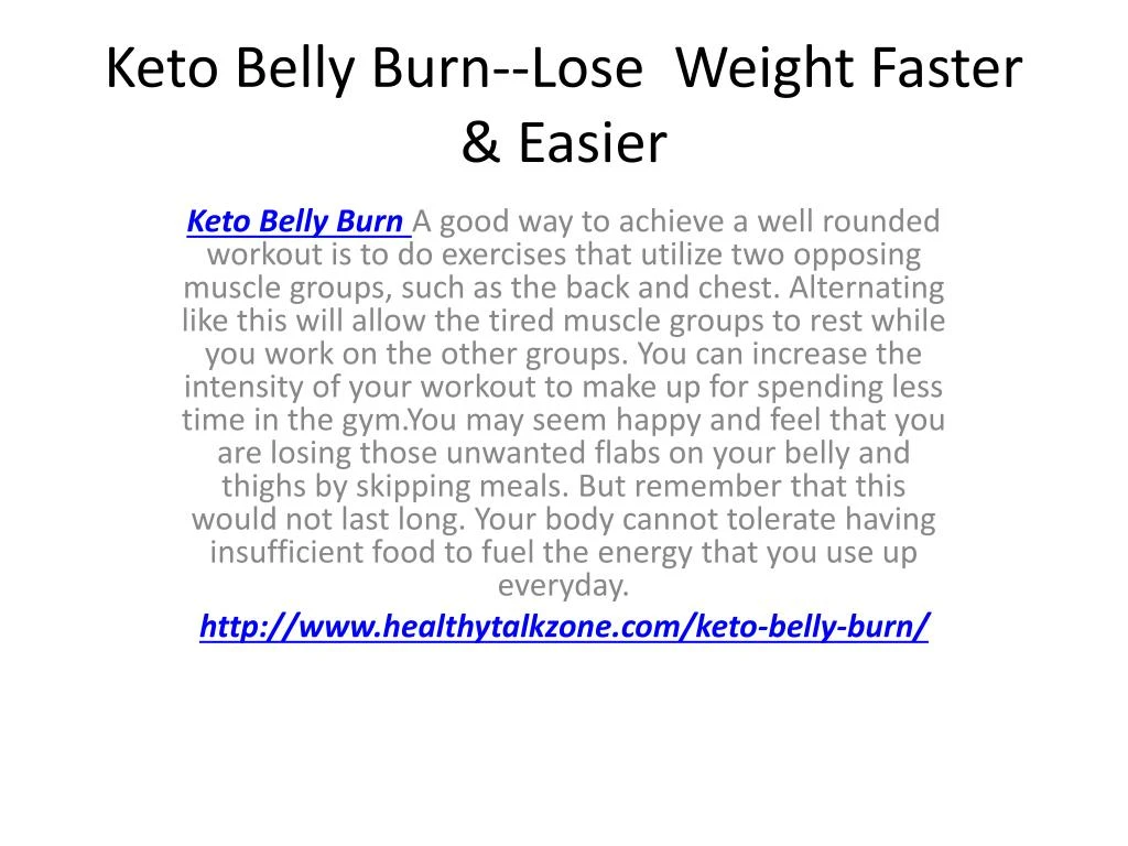 keto belly burn lose weight faster easier