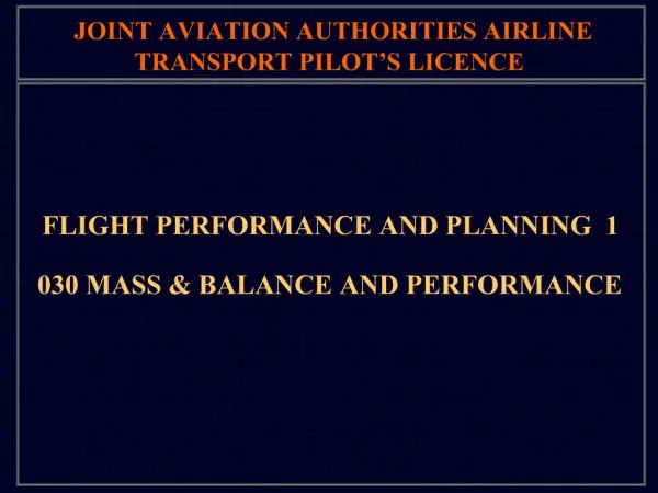 JOINT AVIATION AUTHORITIES AIRLINE TRANSPORT PILOT S LICENCE