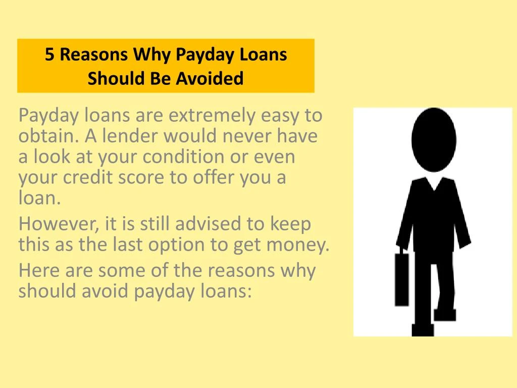 5 reasons why payday loans should be avoided