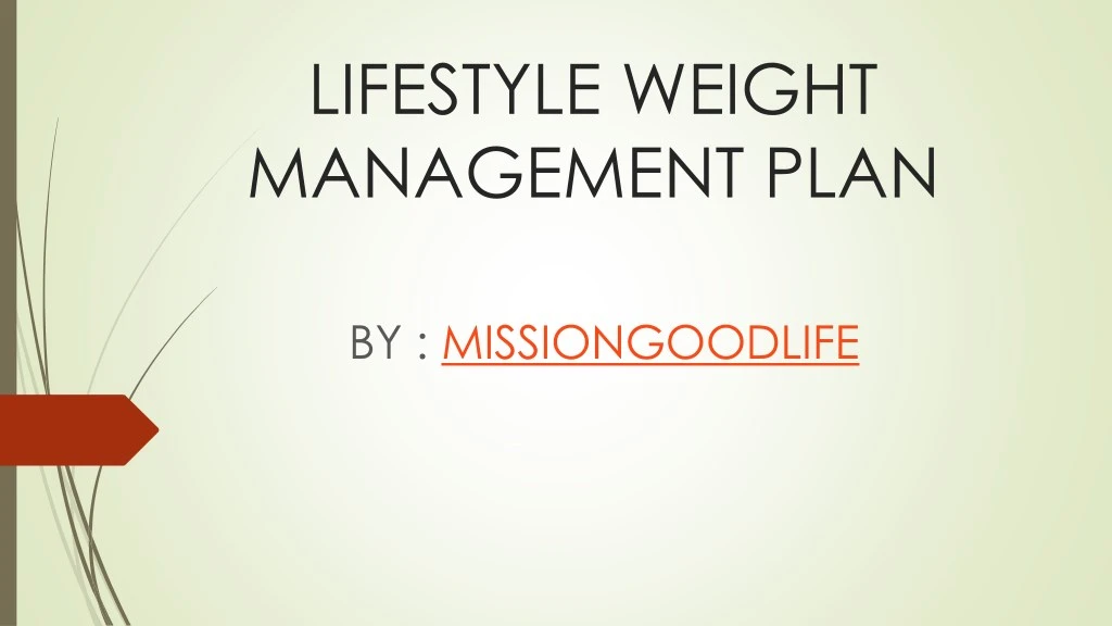 lifestyle weight management plan