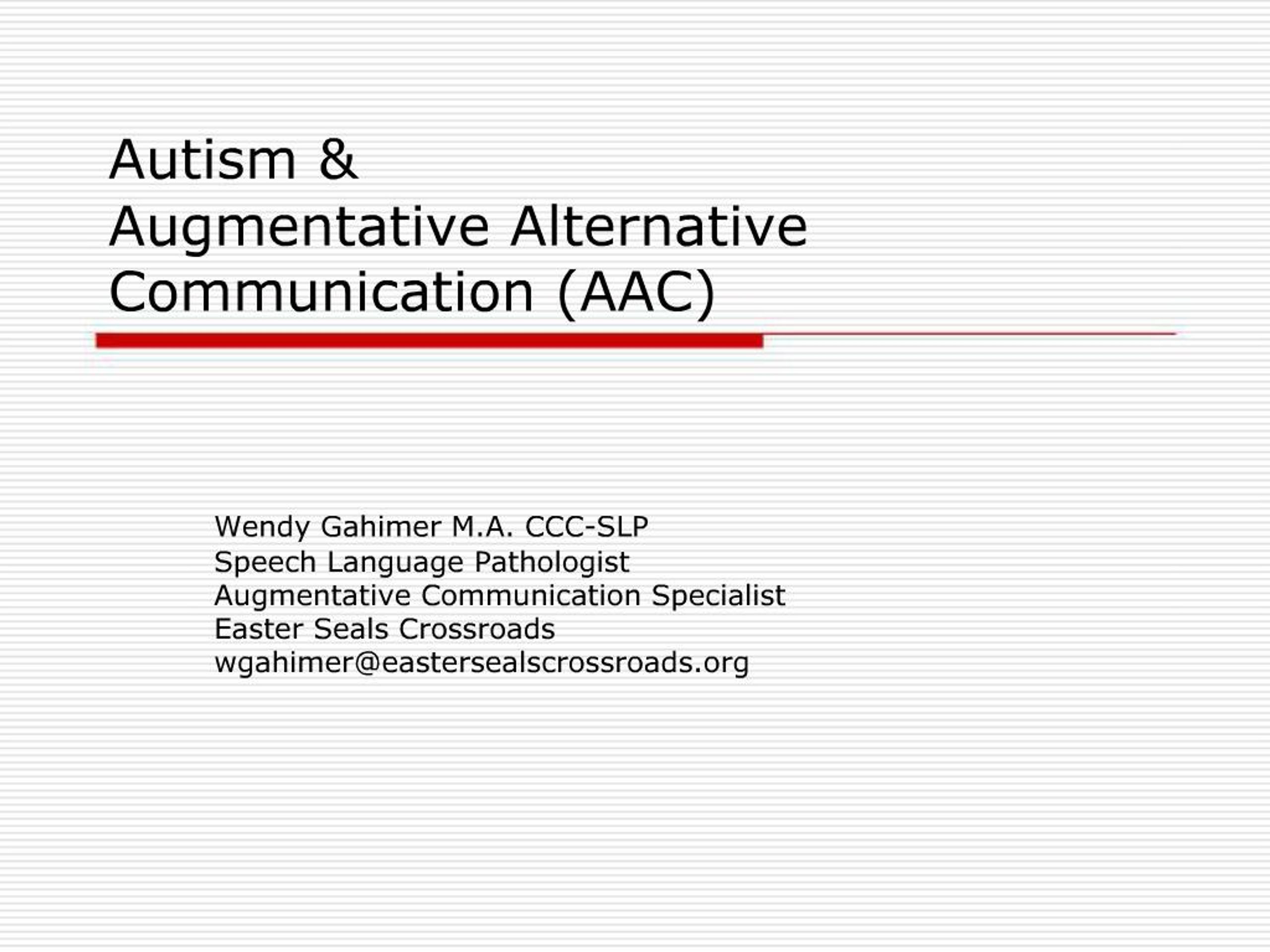 PPT - Autism Augmentative Alternative Communication AAC PowerPoint ...