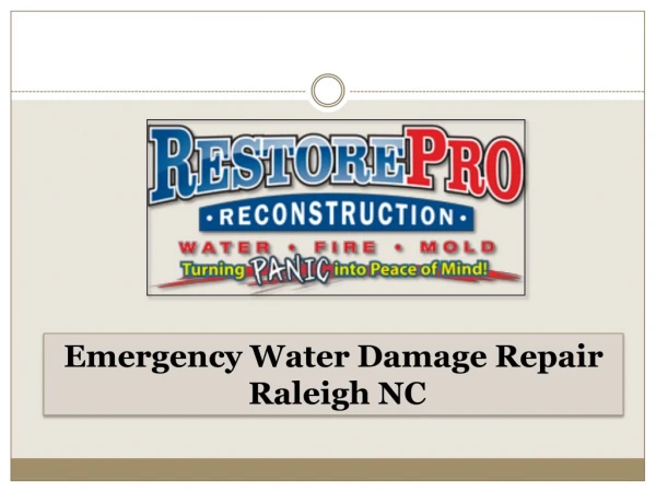 Emergency Water Damage Repair Raleigh North Carolina