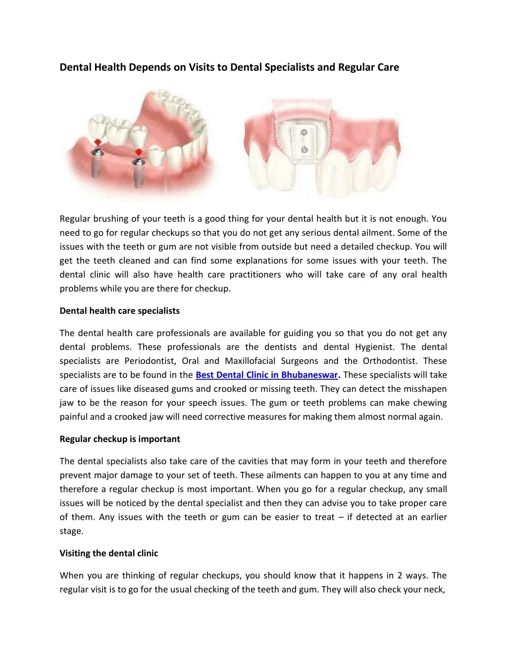 dental health depends on visits to dental