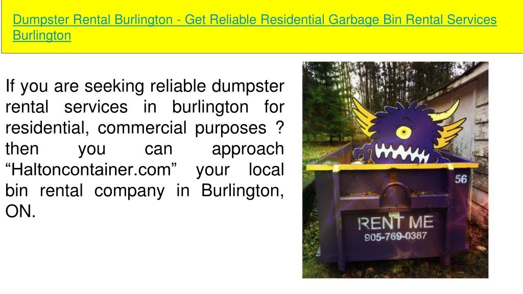 dumpster rental burlington get reliable