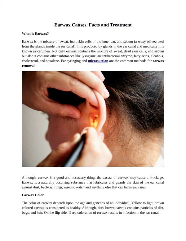 Earwax Causes, Facts and Treatments - The Audiology Clinic Dublin