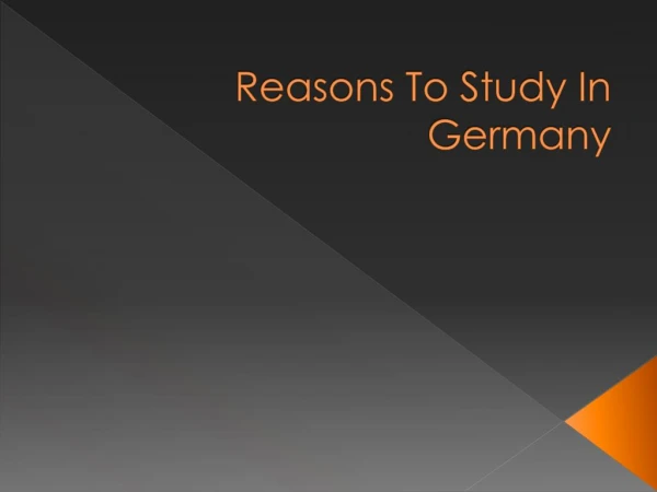 Reasons to study in Germany