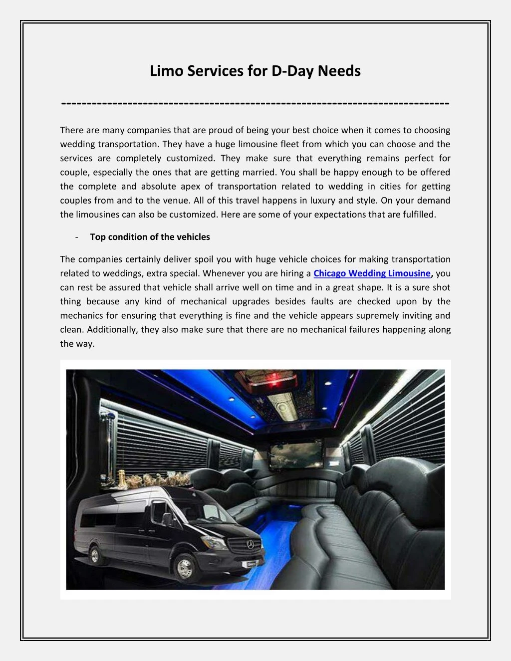 limo services for d day needs