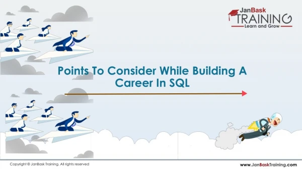 Points to consider while building career sql