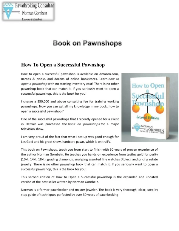 Book on Pawnshops