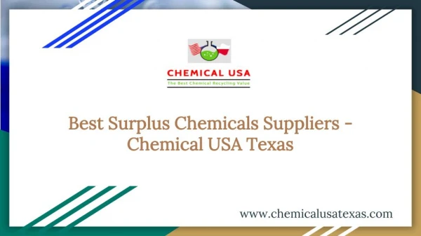 Best Surplus Chemicals Suppliers - Chemical USA Texas