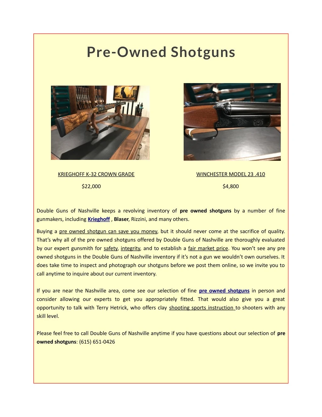 pre owned shotguns