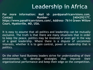 Leadership in Africa - slide 1