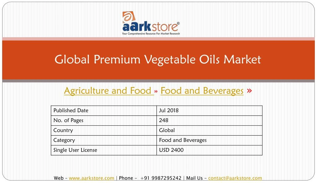 global premium vegetable oils market