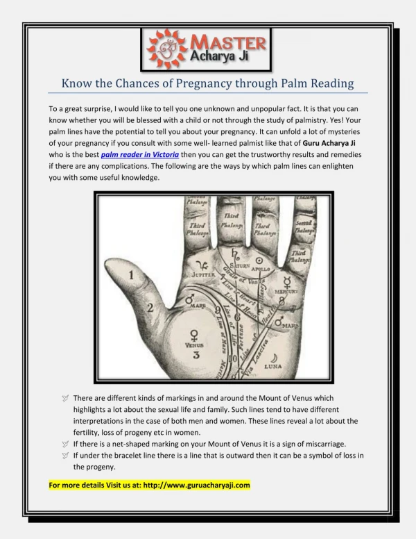 Know the Chances of Pregnancy through Palm Reading