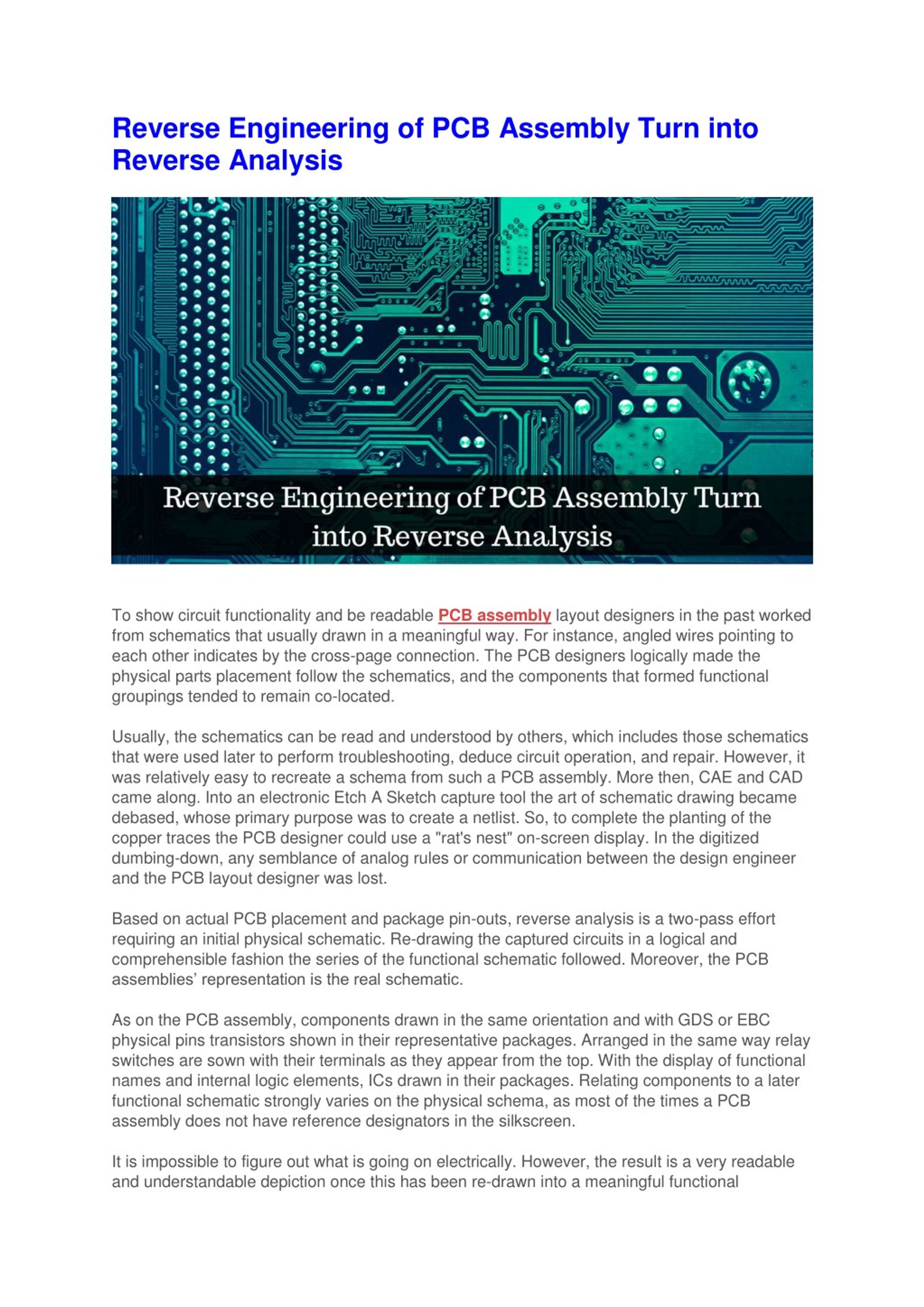 PPT - Reverse Engineering of PCB Assembly Turn into Reverse Analysis ...