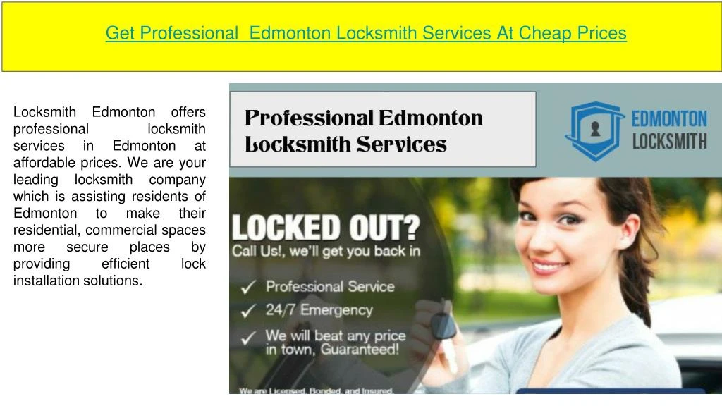 get professional edmonton locksmith services