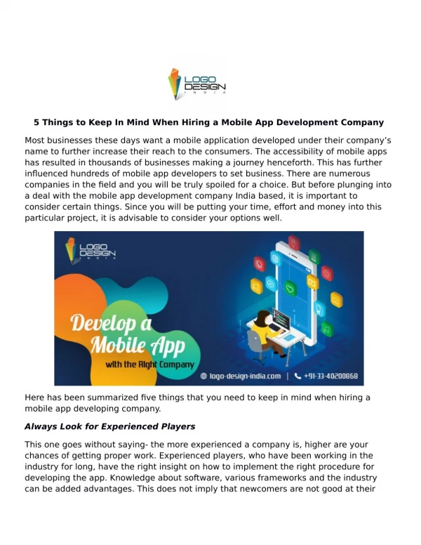 5 things to keep in mind when hiring a mobile