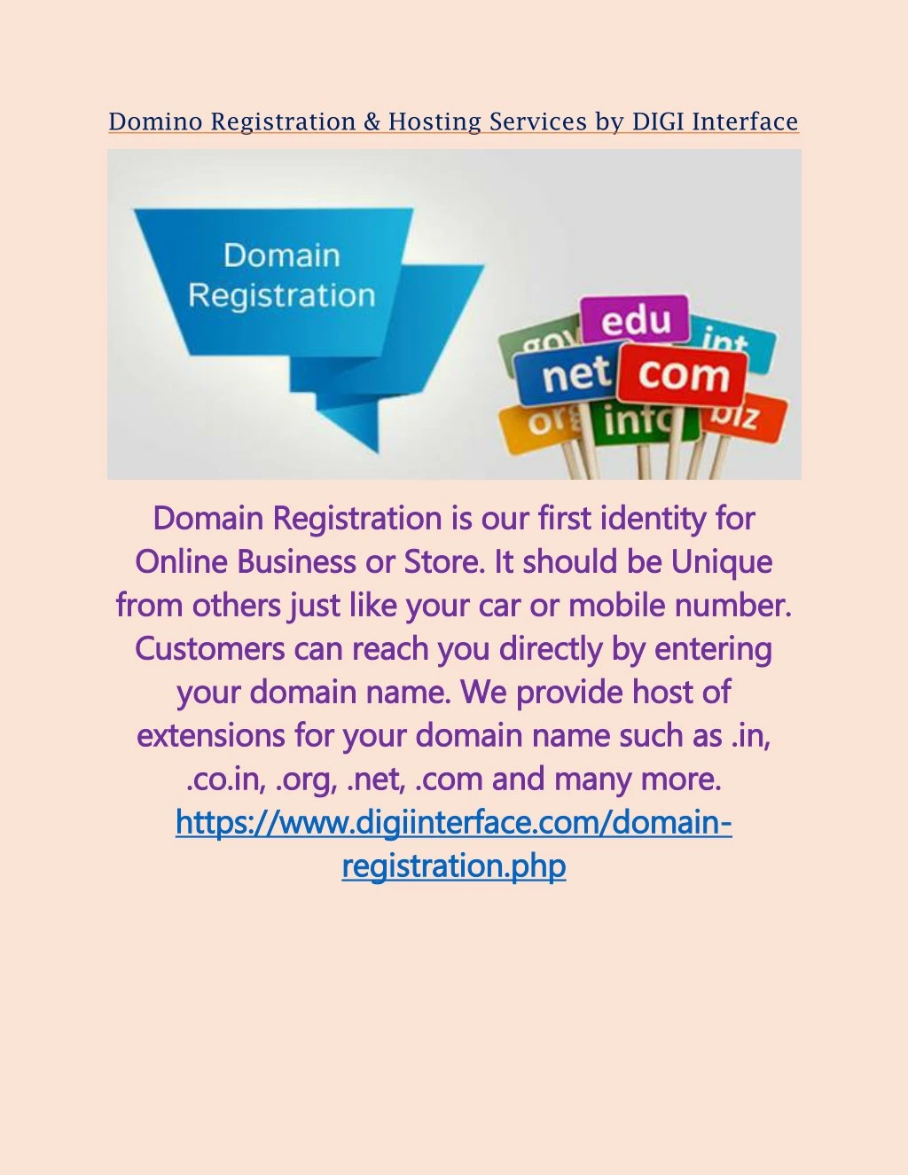 domino registration hosting services by digi