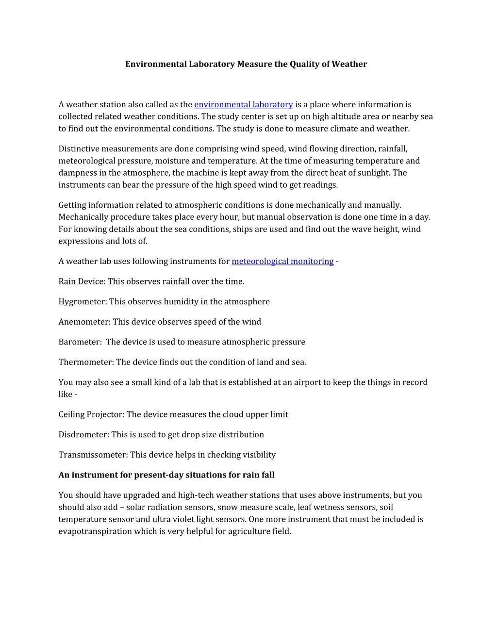 environmental laboratory measure the quality