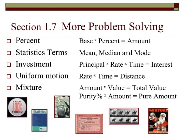 Section 1.7 More Problem Solving