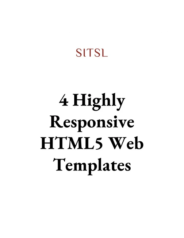 4 Highly Responsive HTML5 Web Templates