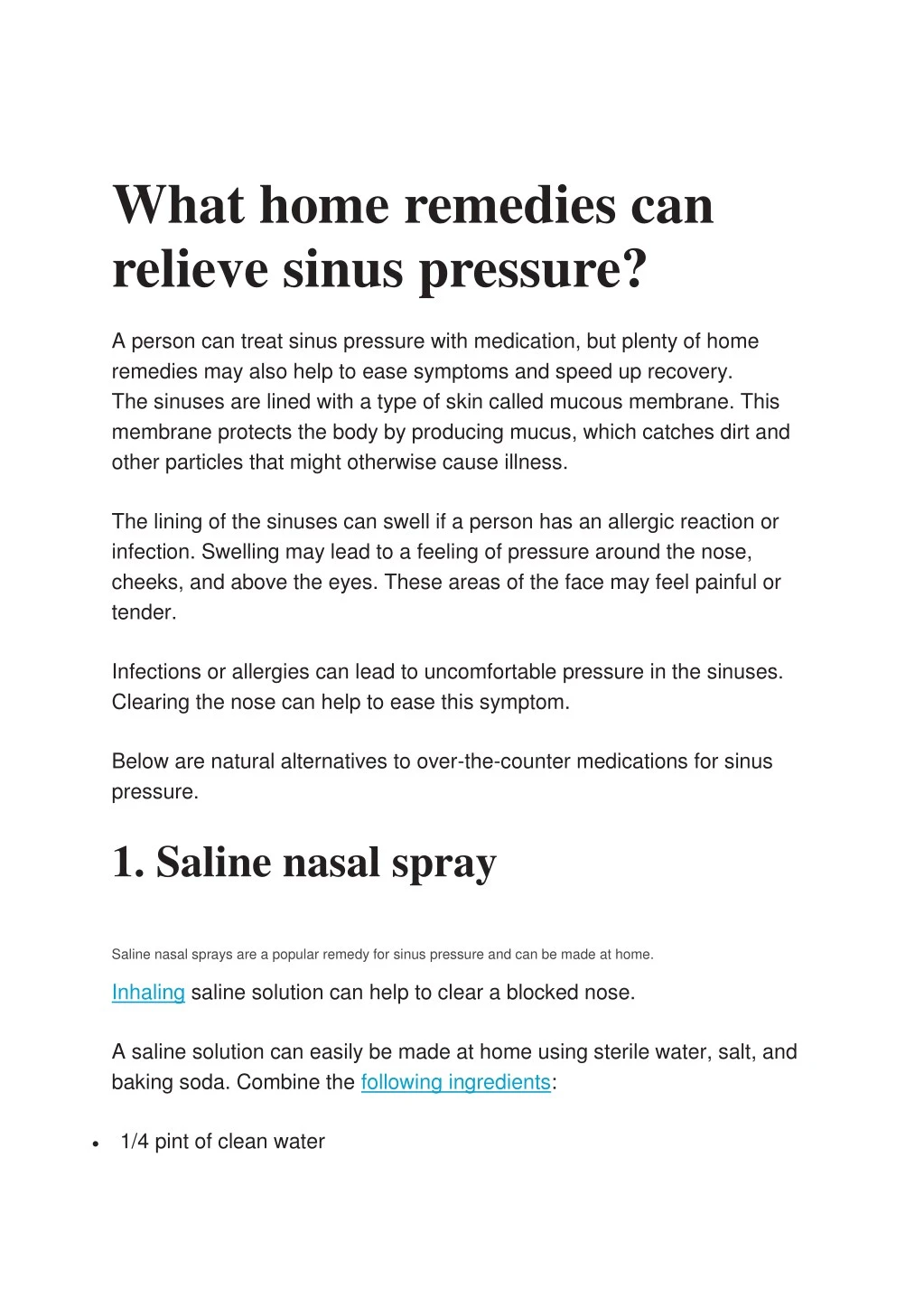what home remedies can relieve sinus pressure