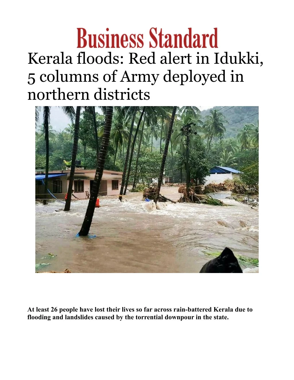 kerala floods red alert in idukki 5 columns
