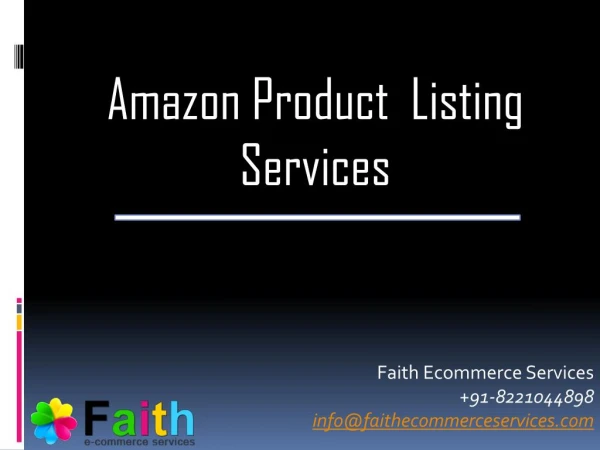 Amazon Product Listing Services in India