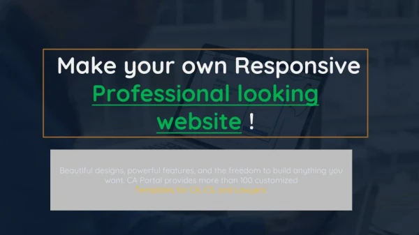 Make your own Responsive Professional looking website