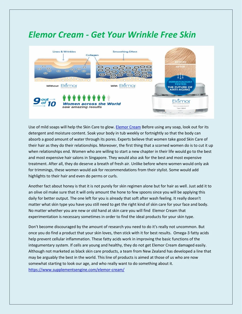 elemor cream get your wrinkle free skin