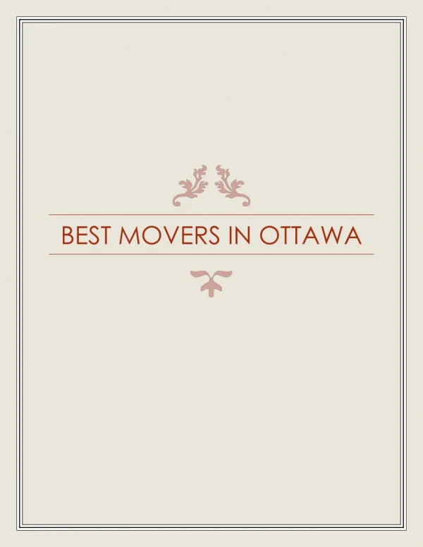 Best Movers in Ottawa