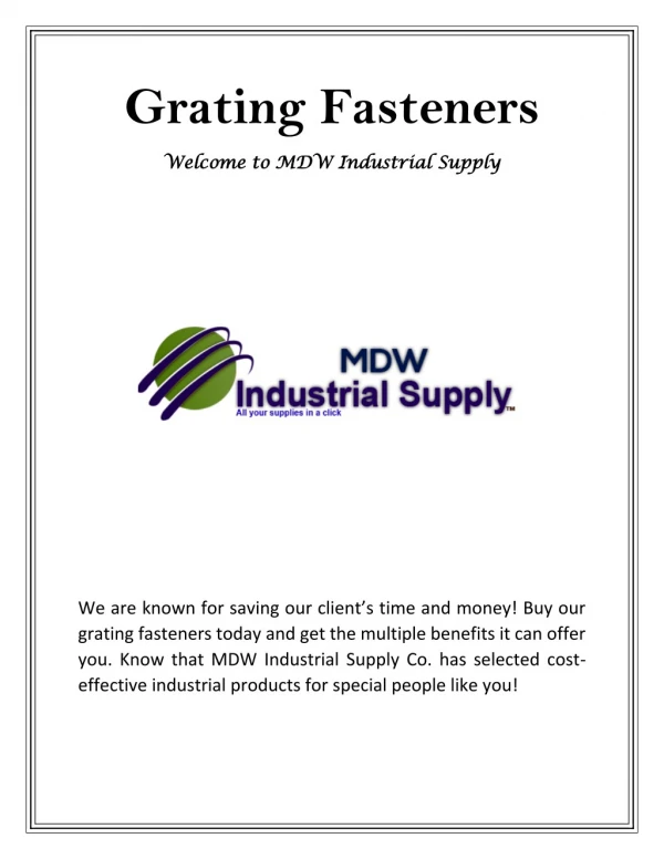 Grating Fasteners - mdwindustrialsupply