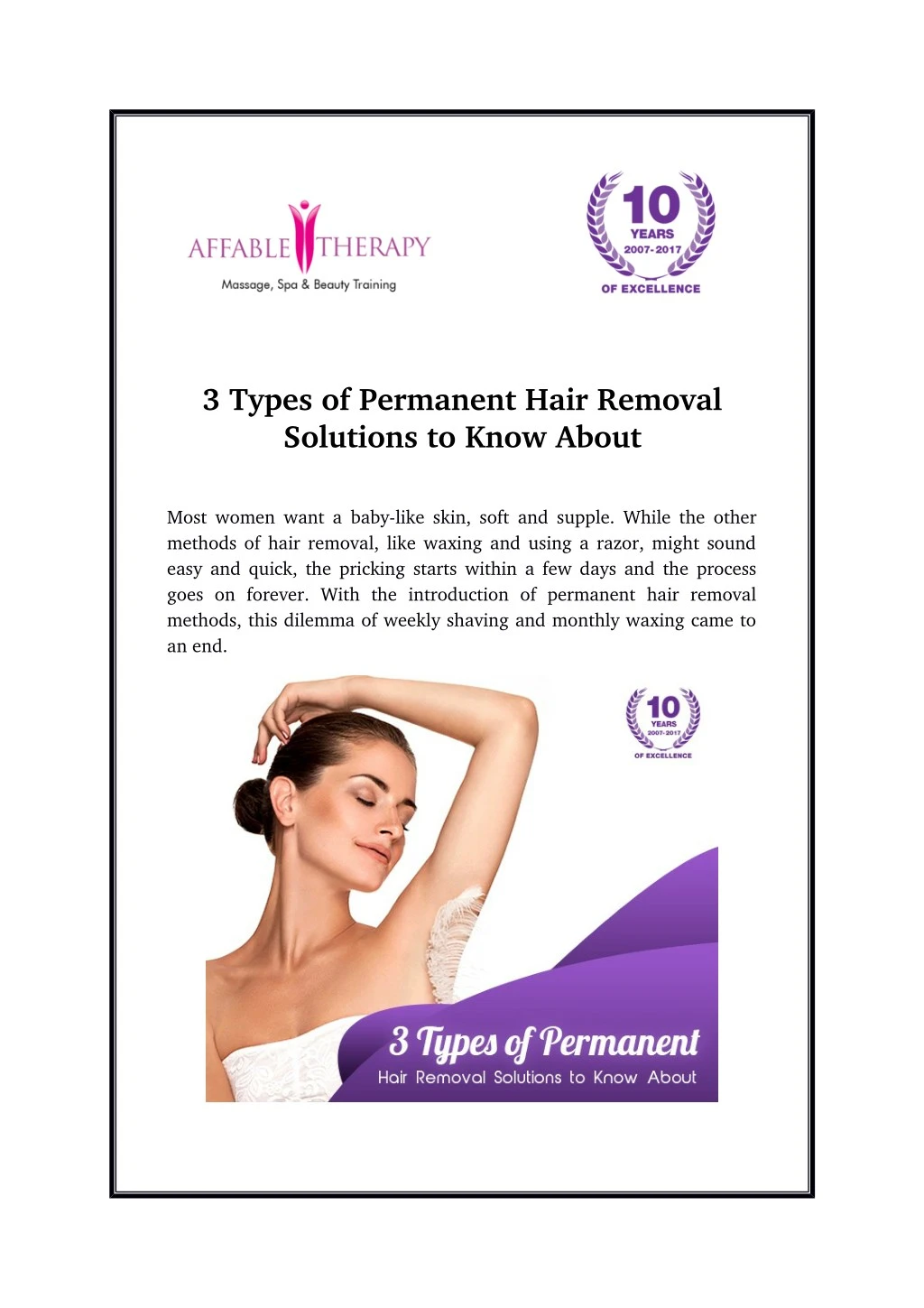 3 types of permanent hair removal solutions