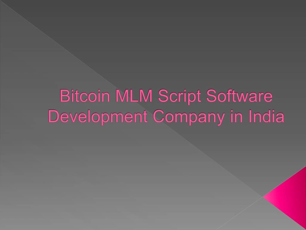 bitcoin mlm script software development company in india