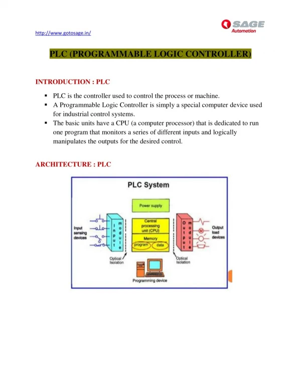 Best PLC Automation Training Institute in Thane Mumbai|Sage Automation