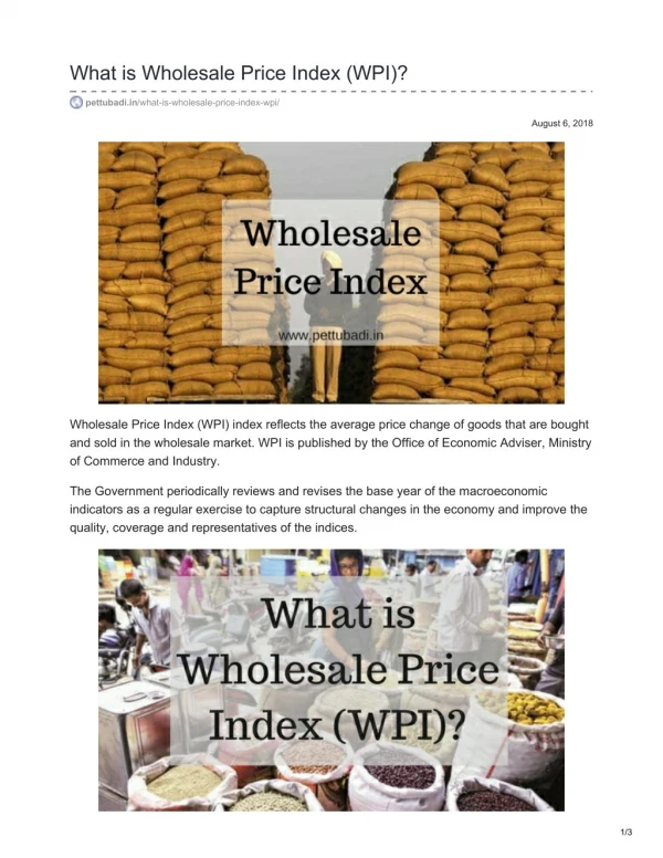 Wholesale Price Index - Pettubadi