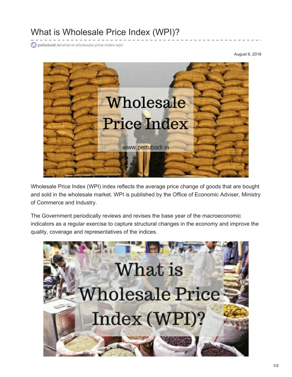what is wholesale price index wpi
