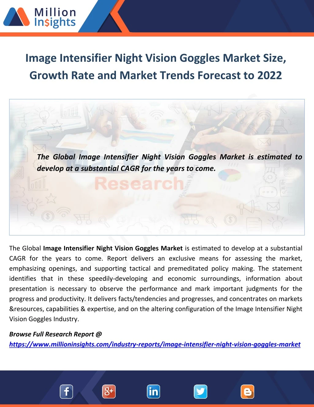 image intensifier night vision goggles market