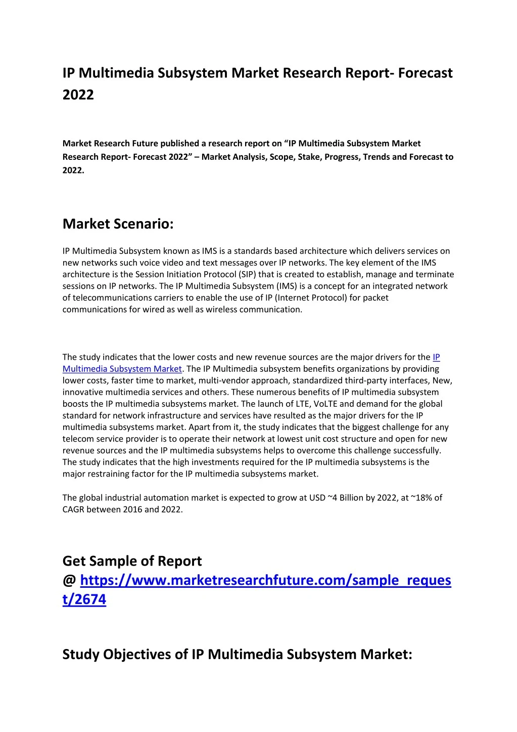 ip multimedia subsystem market research report