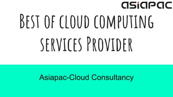 Best of cloud computing services provider
