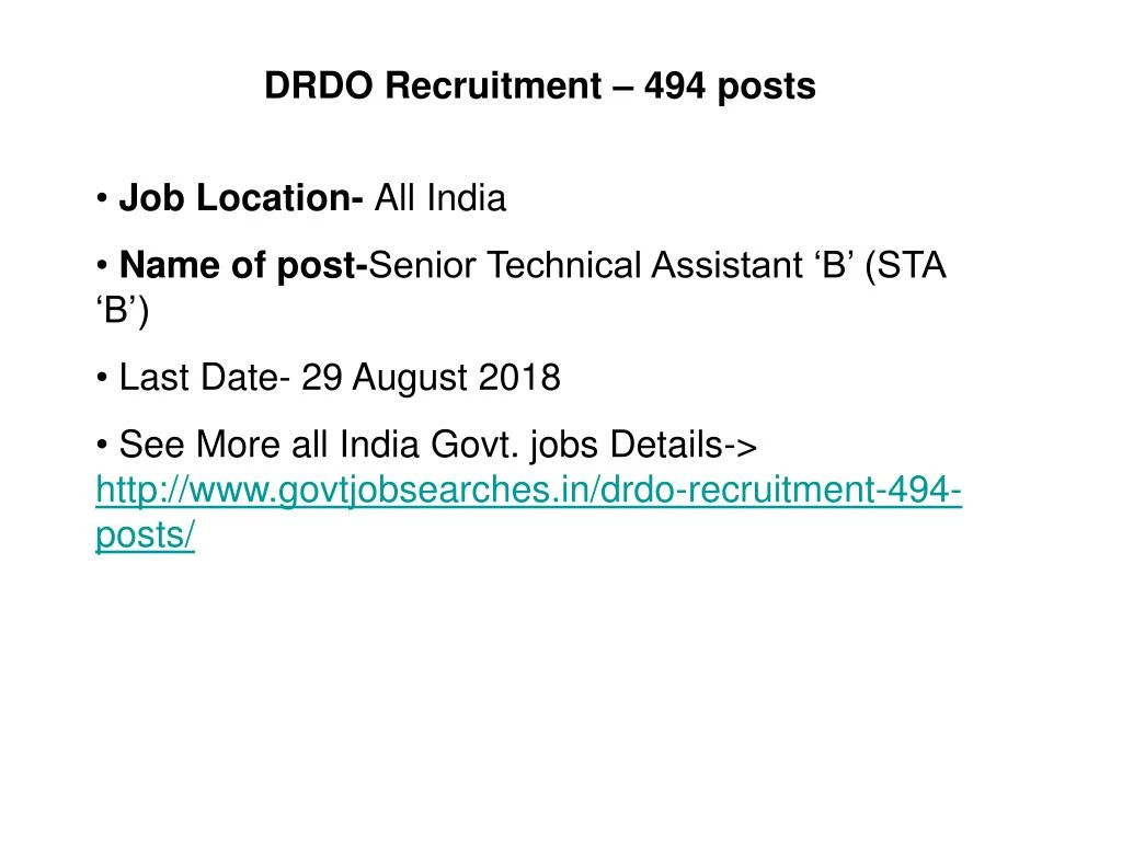 drdo recruitment 494 posts