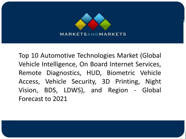 OBIS Segment to Dominate the Top 10 Automotive Technologies