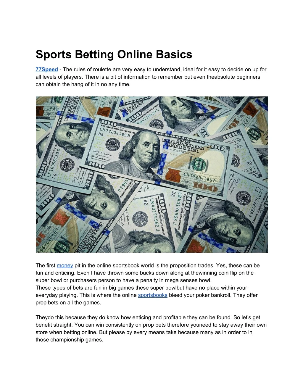 sports betting online basics