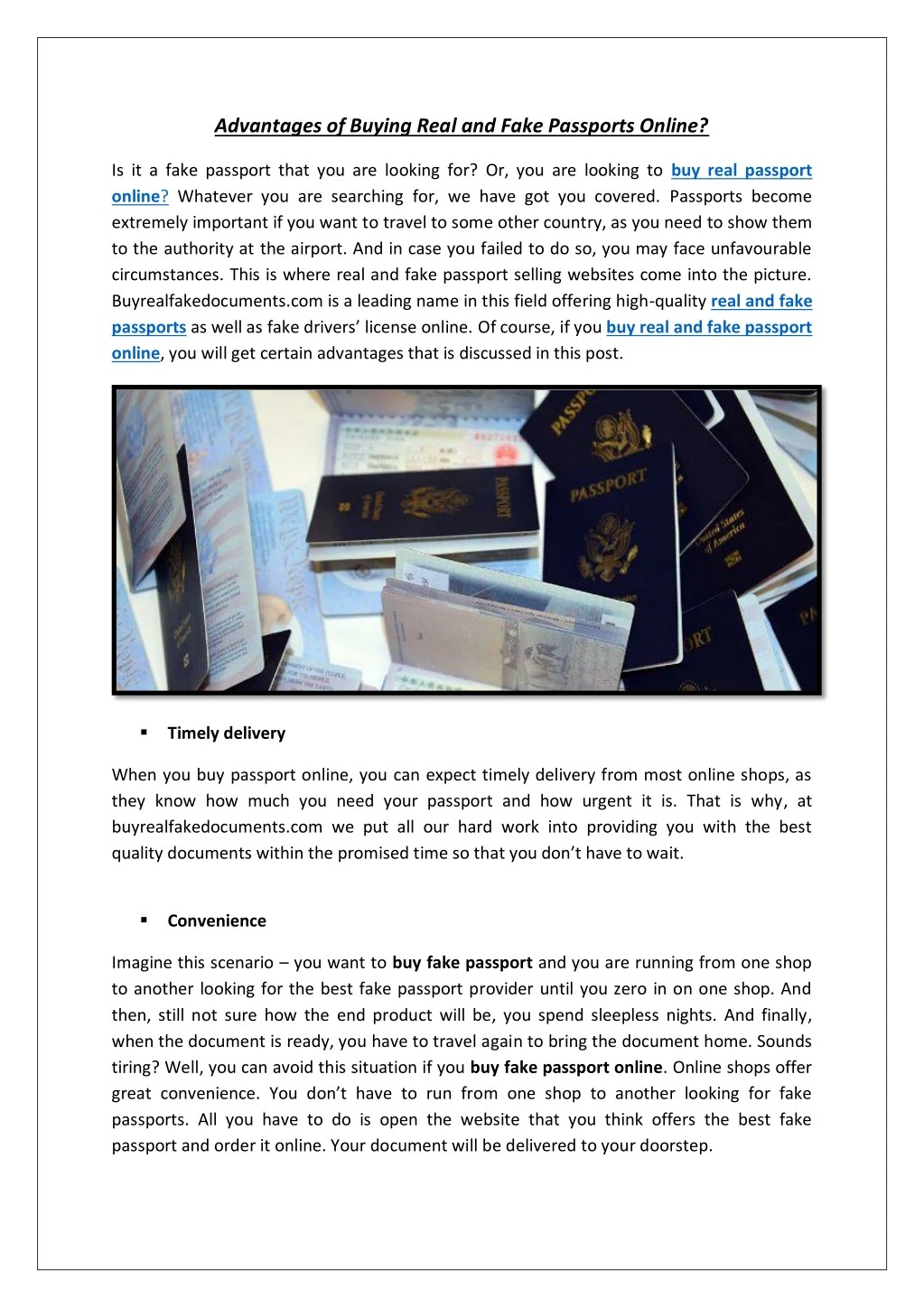 advantages of buying real and fake passports
