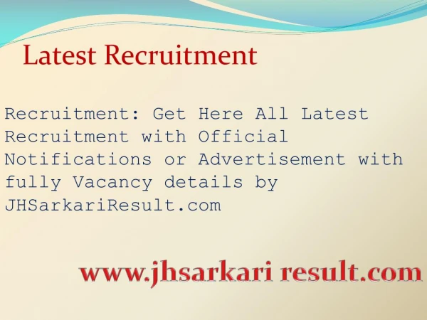 latest recruitment